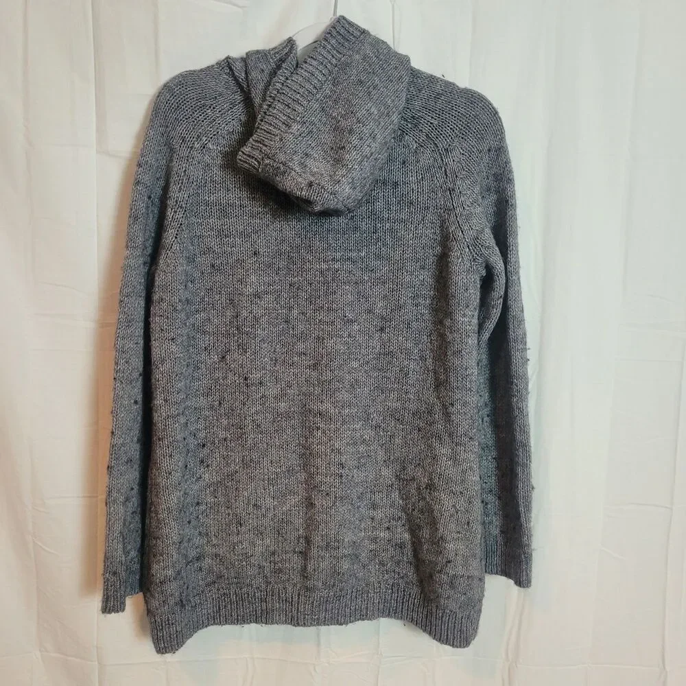Royal Robbins Wool‎ Blend Hooded Cable Knit Cardigan Sweater Women's Large Gray